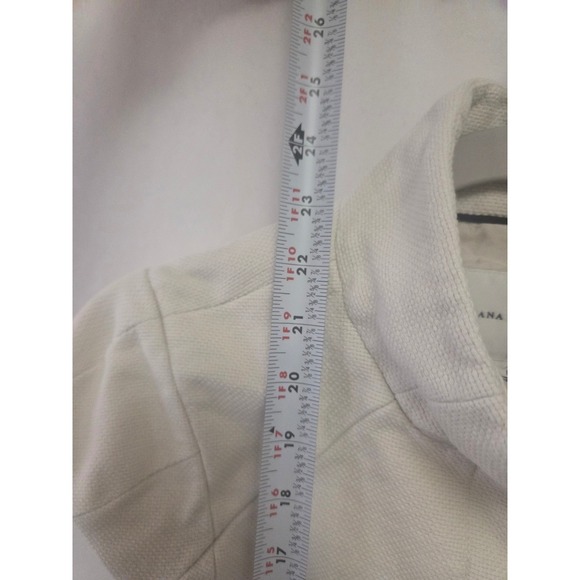 Banana Republic Womens Short Sleeve Blazer Jacket Cream Mock Neck Size 6 - Picture 5 of 5